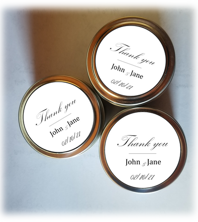 Wedding Favors, Tin Custom Personalized Candles, Candle Wedding Favors, Mini Soy Candles, Shower, Party Favors, Botanical - Set of 25